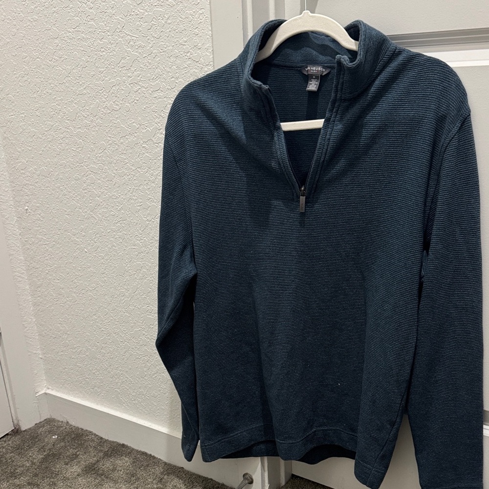Van Heusen Men's Dark Teal Zip-Up Sweater
